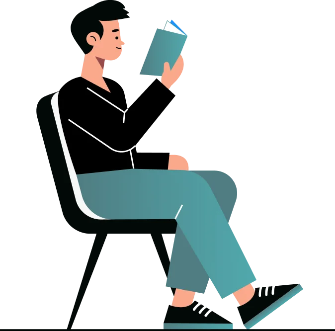 Reader enjoying fiction writing